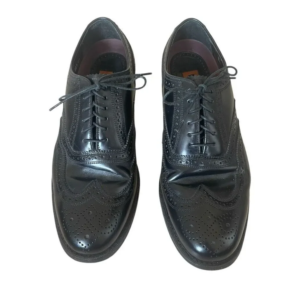Floresheim Black Derby Wingtip Oxford Leather Dress Shoes Men’s Size 8 20381
